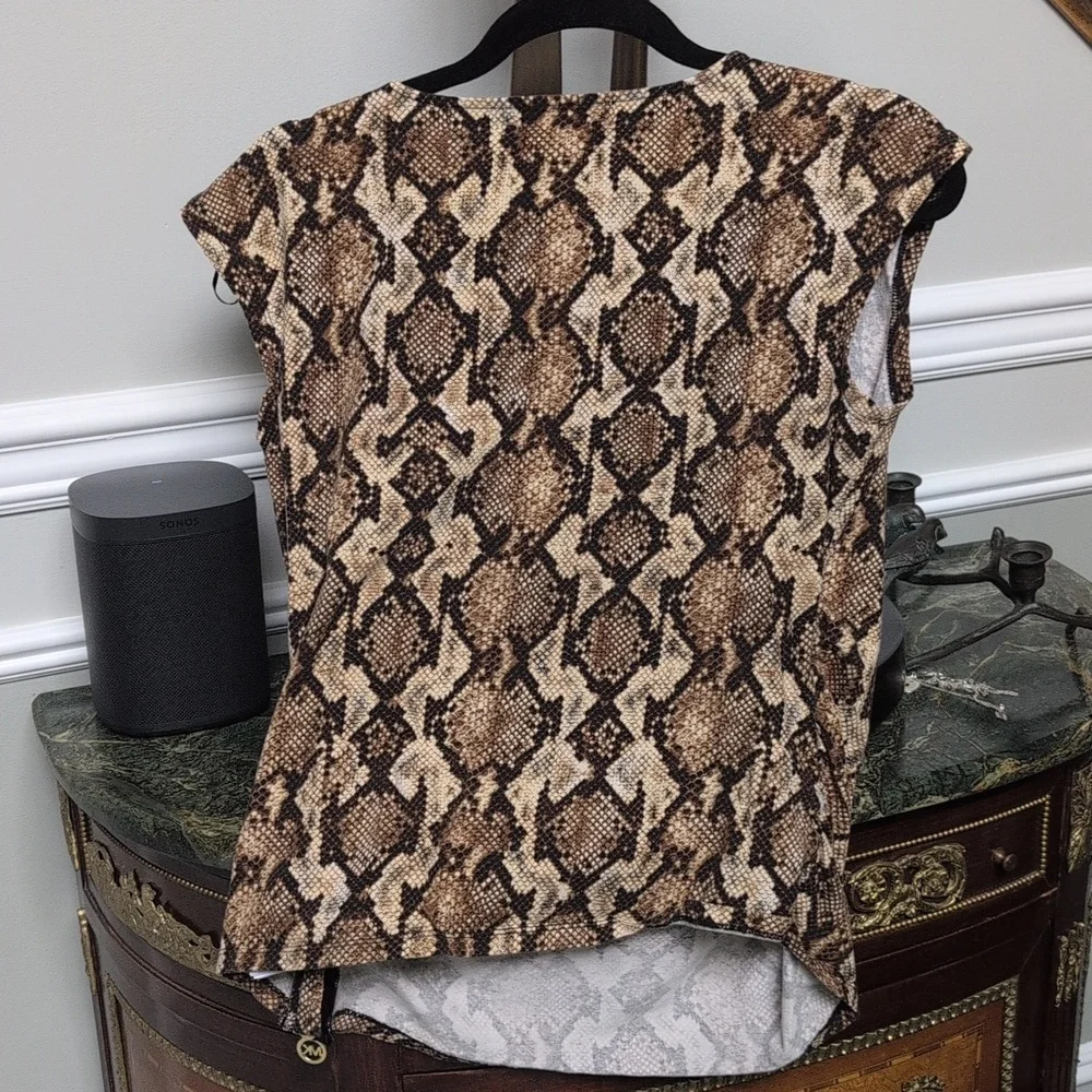 Michael Kors Snakeskin Print Sleeveless Top. Size L. - Picture 5 of 9